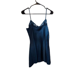 Vintage 90s Victoria's Secret slip teddy medium blue